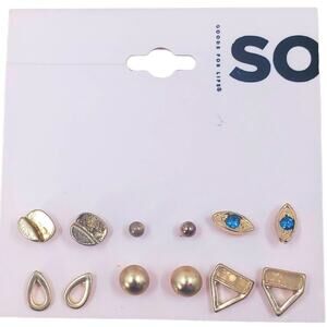 5/10 NWT 6 pairs of SO gold tone earrings